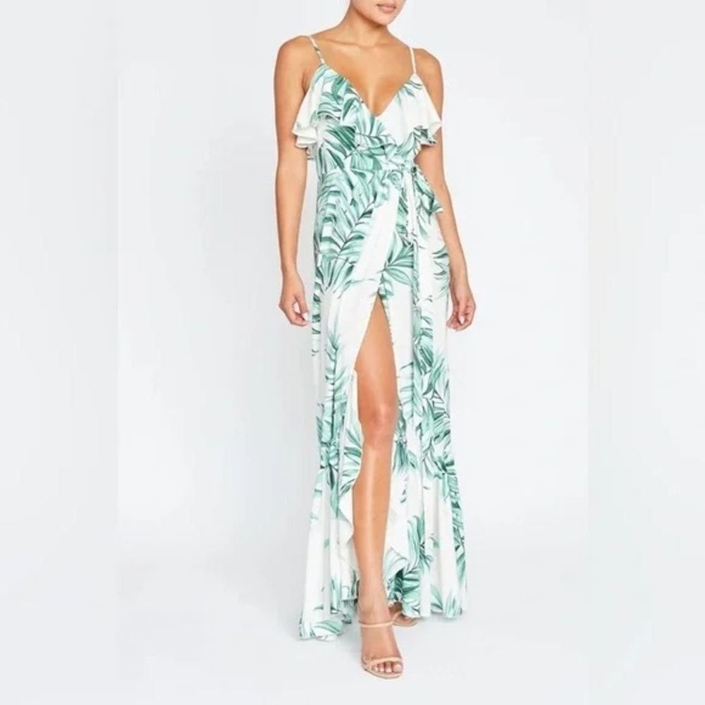 Palm Tree Print Maxi Dress